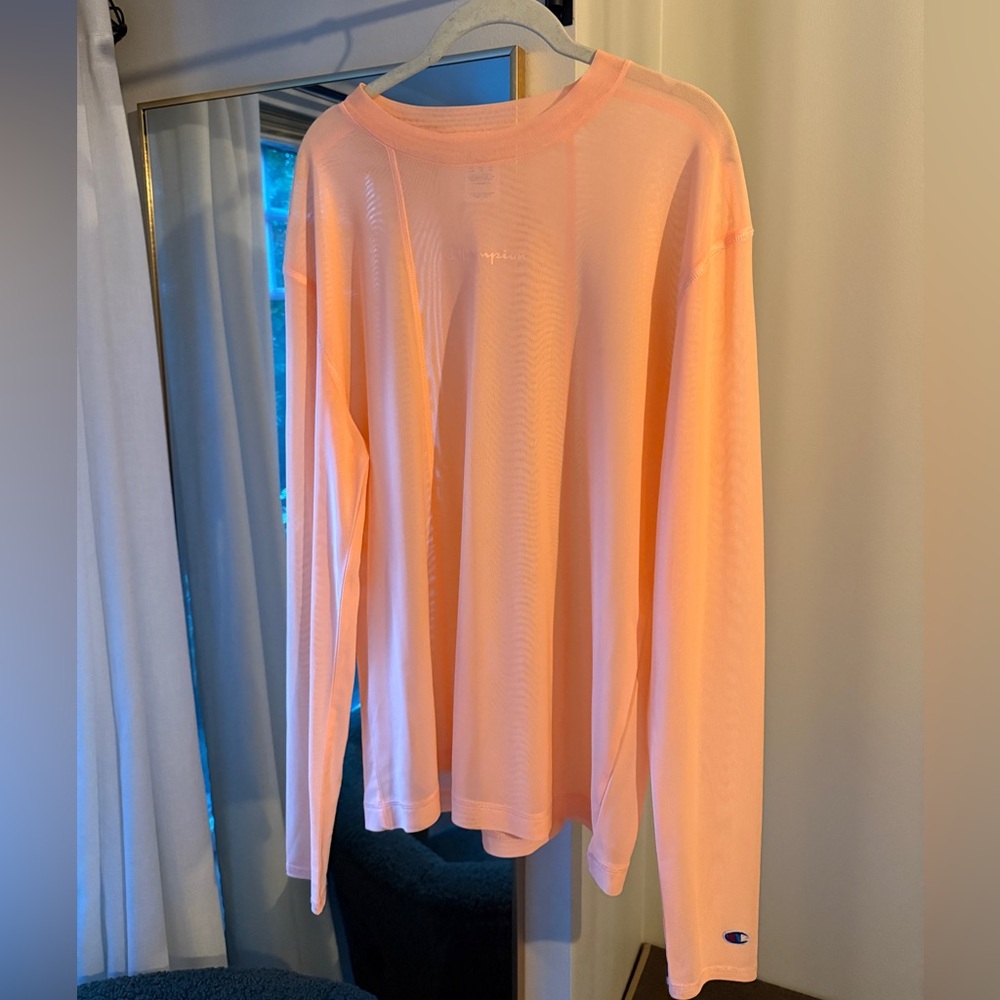 Peach Champion long sleeve mesh shirt